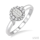 Oval Shape Lovebright Diamond Engagement Ring