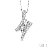 2 Stone Diamond Pendant