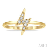 Stackable Lightning Bolt Shape Petite Diamond Fashion Ring