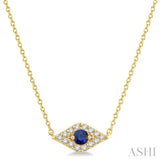 Evil Eye Gemstone & Petite Diamond Fashion Necklace