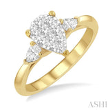 Pear Shape Lovebright Diamond Engagement Ring