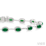 Oval Shape Gemstone & Diamond Bracelet