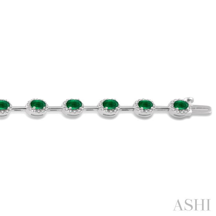 Oval Shape Gemstone & Diamond Bracelet