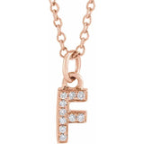 Natural Diamond Petite Block Initial Necklace