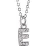 Natural Diamond Petite Block Initial Necklace