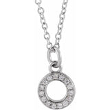 Natural Diamond Petite Block Initial Necklace