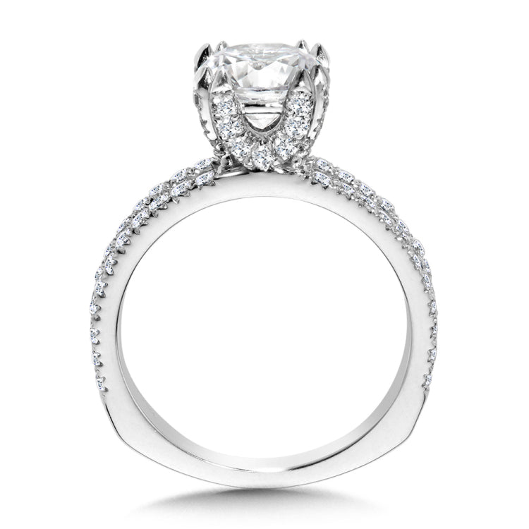 Double-Prong Split Shank Diamond Engagement Ring