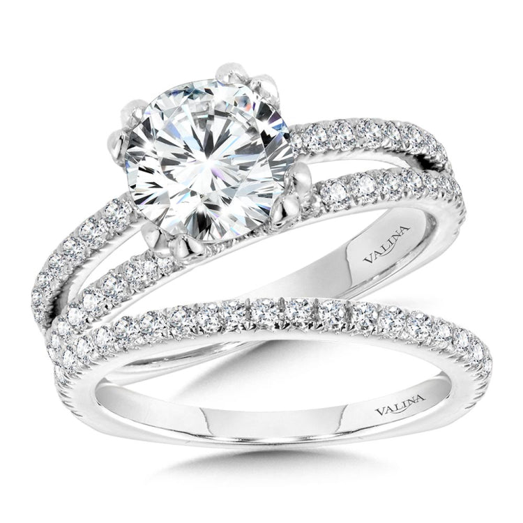 Double-Prong Split Shank Diamond Engagement Ring