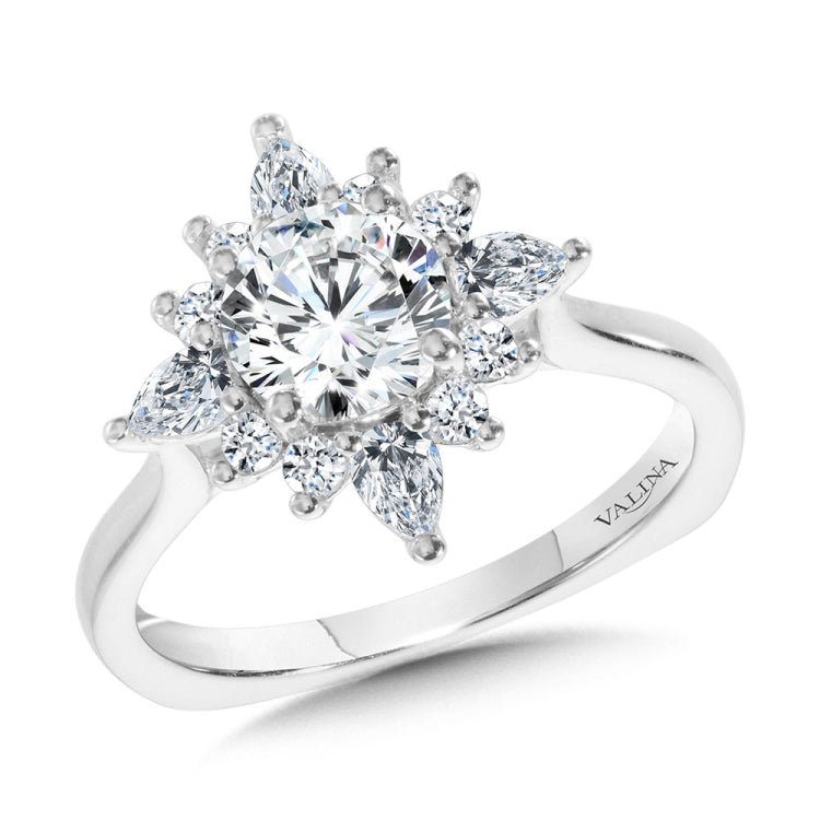 Star Halo Diamond Engagement Ring