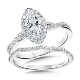 Crisscross Marquise Halo Engagement Ring