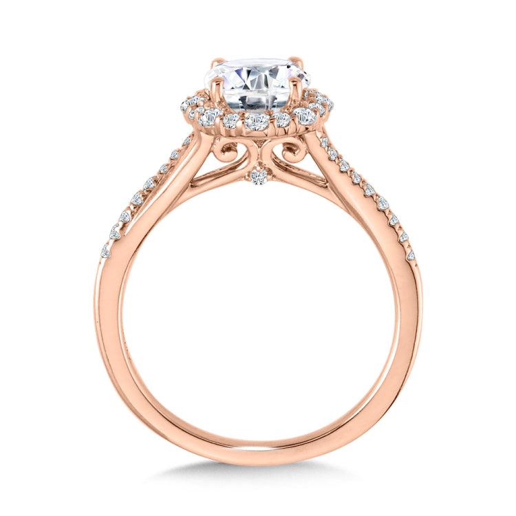 Split Shank Blooming Halo Diamond Engagement Ring
