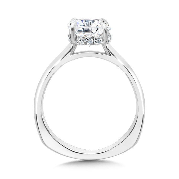 Floating Hidden Halo Solitaire Diamond Engagement Ring