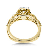 Diamond engagement ring mounting with milgrain and 