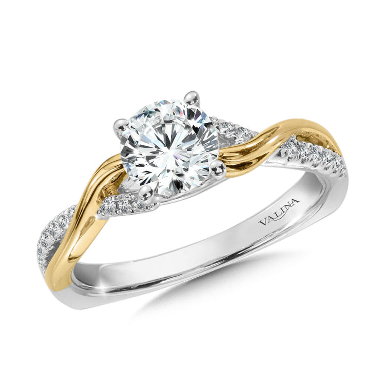 Crisscross Diamond Engagement Ring