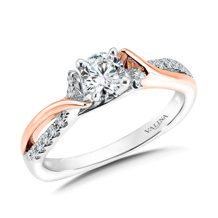 14K White & Rose Gold Engagement Rings