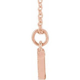 Natural Diamond Petite Block Initial Necklace