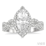 Marquise Shape Semi-Mount Diamond Engagement Ring