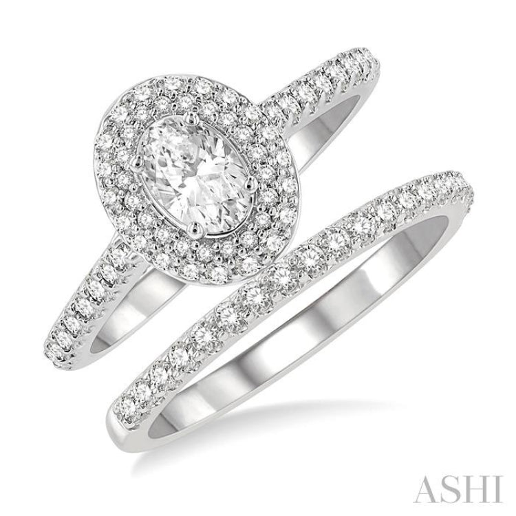 Oval Shape Diamond Wedding Set