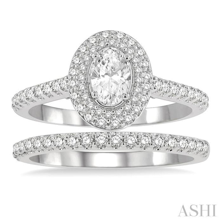 Oval Shape Diamond Wedding Set