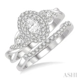 Oval Shape Diamond Wedding Set