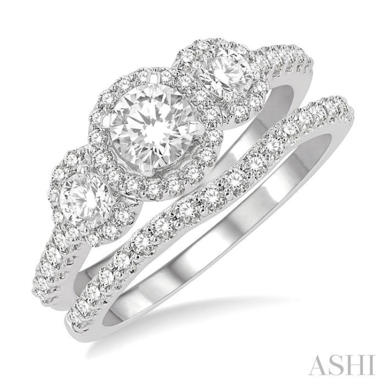 Past Present & Future Diamond Wedding Set