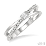 Criss Cross Baguette Diamond Fashion Ring