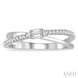 Criss Cross Baguette Diamond Fashion Ring