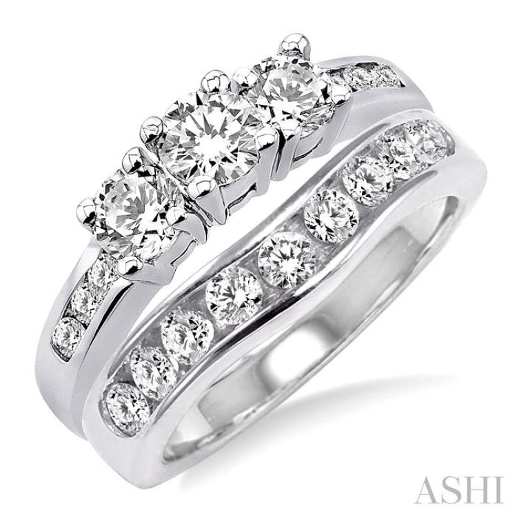 Past Present & Future Diamond Wedding Set