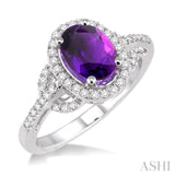 Oval Shape Gemstone & Diamond Ring