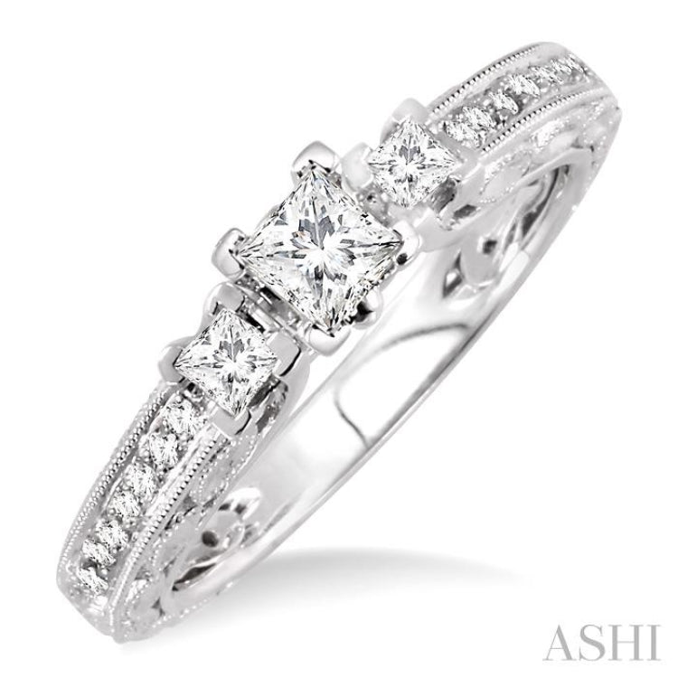 Past Present & Future Semi-Mount Diamond Engagement Ring