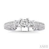 Past Present & Future Semi-Mount Diamond Engagement Ring