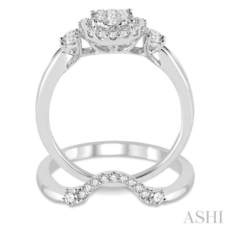 Oval Shape Lovebright Diamond Wedding Set