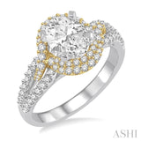 Oval Shape Semi-Mount Diamond Engagement Ring