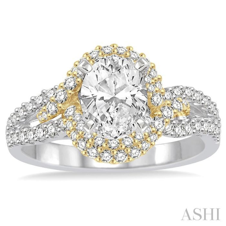 Oval Shape Semi-Mount Diamond Engagement Ring