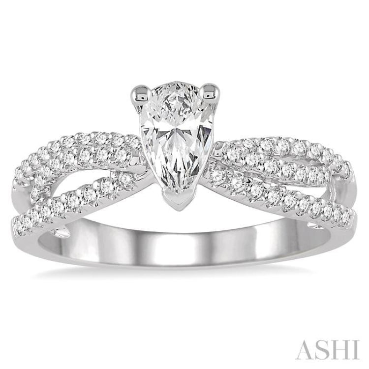 Pear Shape Semi-Mount Diamond Engagement Ring