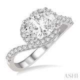 Oval Shape Semi-Mount Diamond Engagement Ring