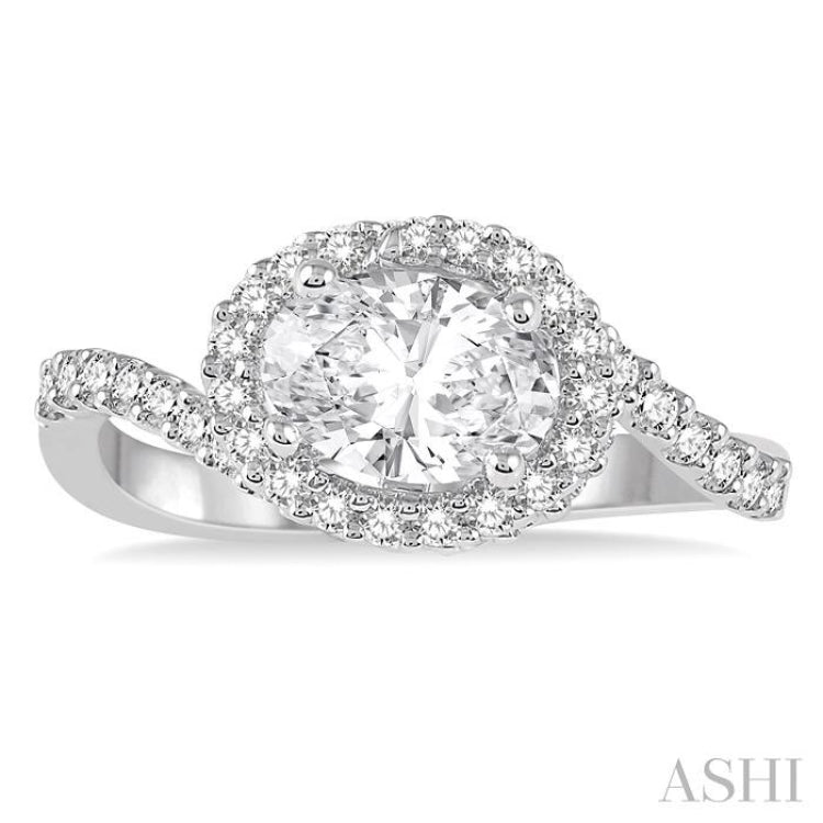 Oval Shape Semi-Mount Diamond Engagement Ring