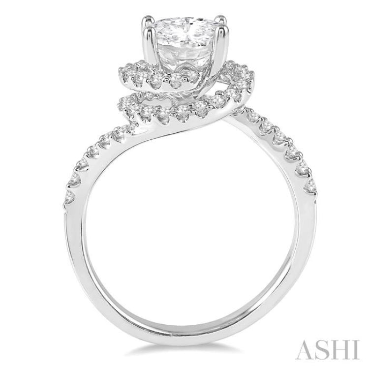 Oval Shape Semi-Mount Diamond Engagement Ring