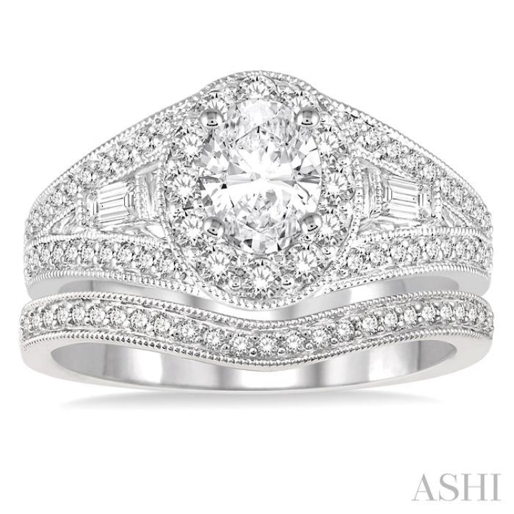 Oval Shape Diamond Wedding Set