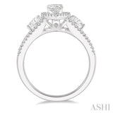 Pear Shape Past Present & Future Semi-Mount Diamond Engagement Ring