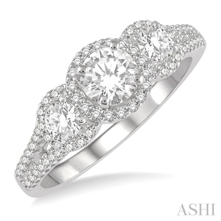 Past Present & Future Semi-Mount Diamond Engagement Ring