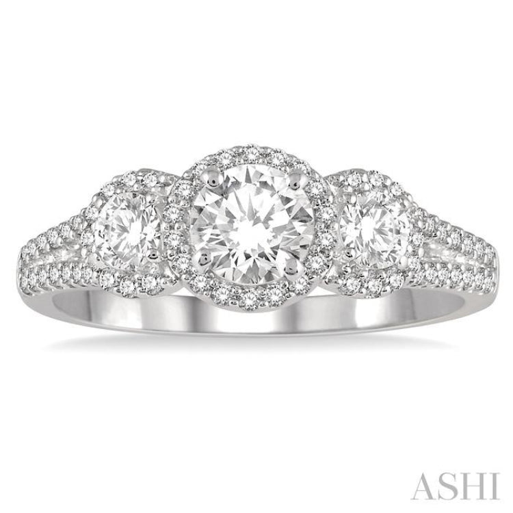 Past Present & Future Semi-Mount Diamond Engagement Ring