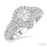 Pear Shape Semi-Mount Diamond Engagement Ring