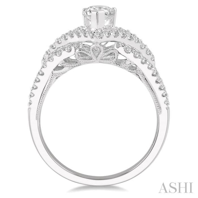 Pear Shape Semi-Mount Diamond Engagement Ring