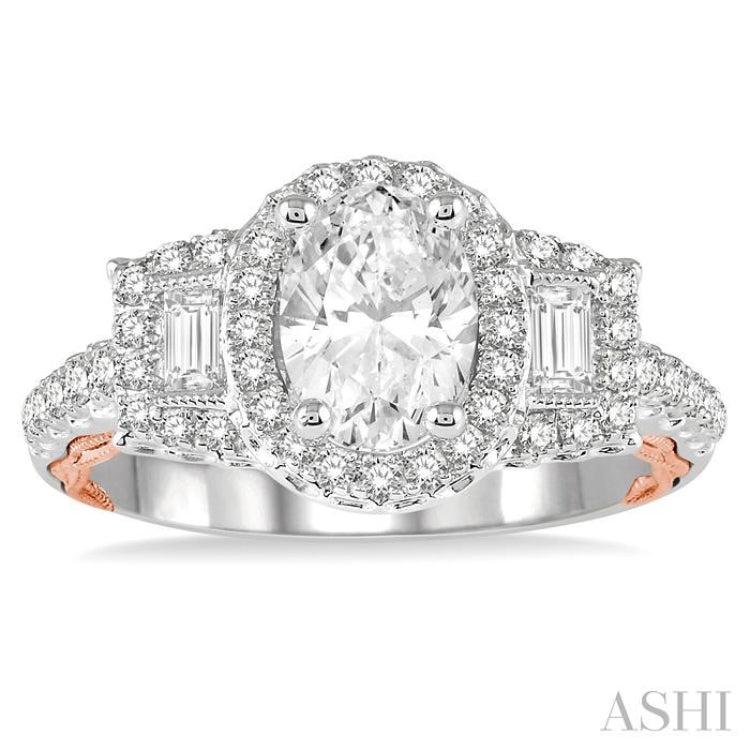 Oval Shape Semi-Mount Diamond Engagement Ring