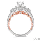 Oval Shape Semi-Mount Diamond Engagement Ring