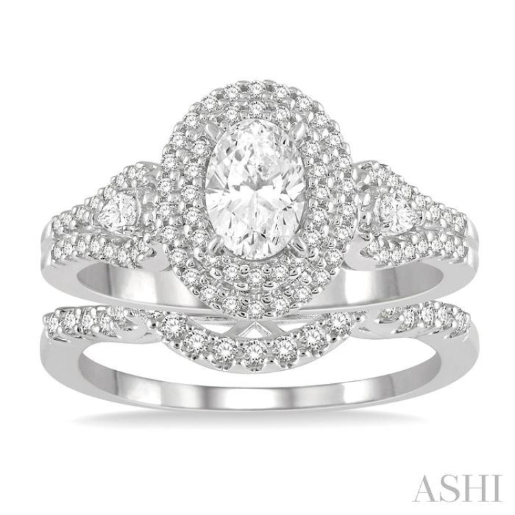 Oval Shape Diamond Wedding Set