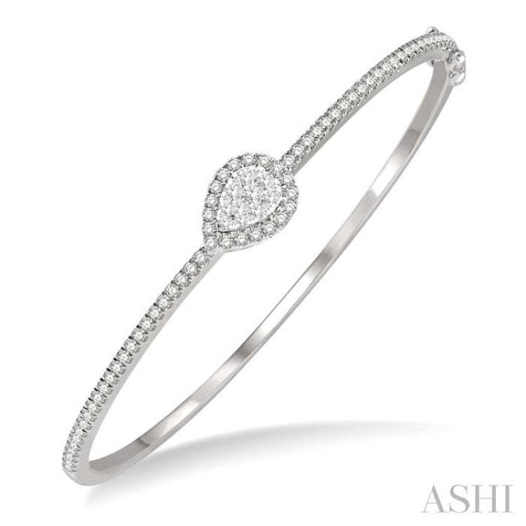 Stackable Pear Shape Lovebright Essential Diamond Bangle