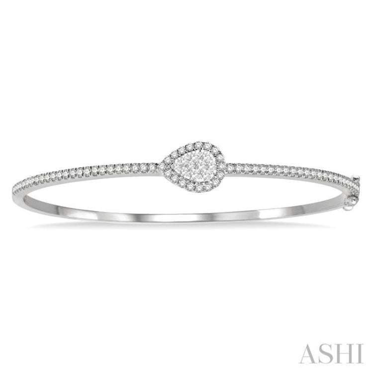 Stackable Pear Shape Lovebright Essential Diamond Bangle