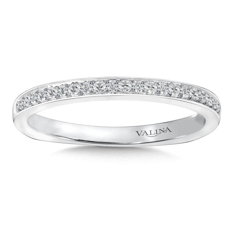 True fit matching diamond wedding band and a beautiful reminder of that special day for years to come.